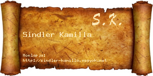 Sindler Kamilla névjegykártya